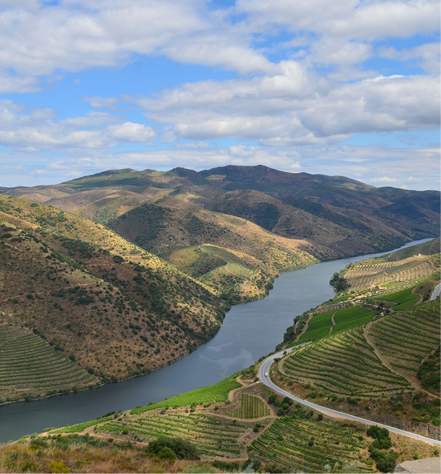 the douro river flowing through a valley