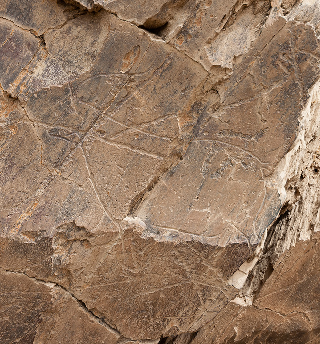 old carvings on a rock