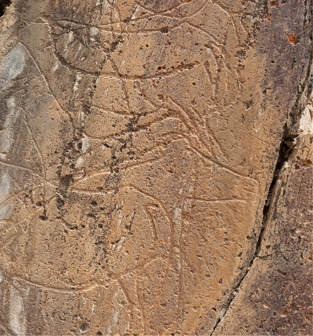 old carvings on a rock