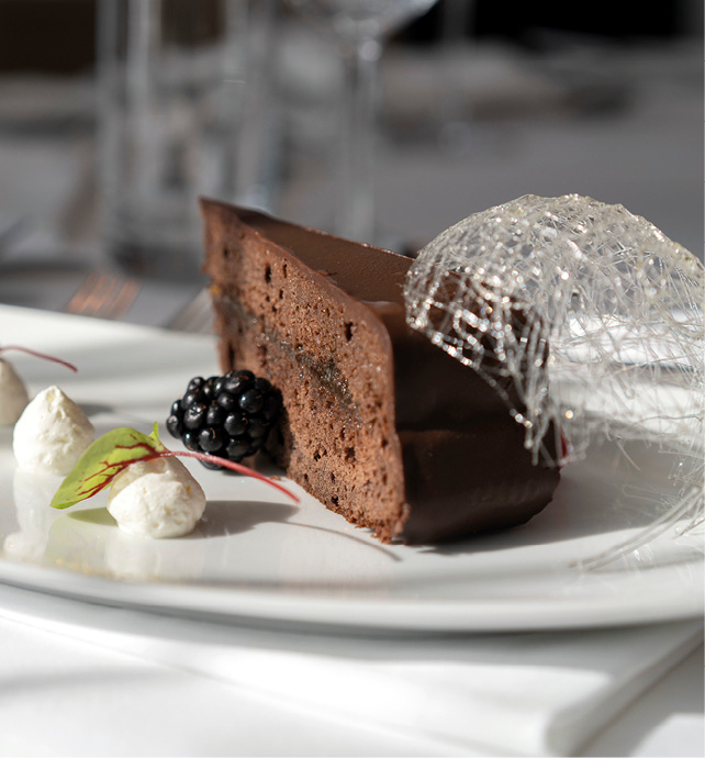  Delicious chocolate dessert served on board a luxury river ship 