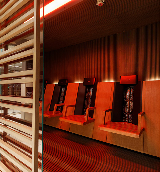 Infrared sauna for guests to use on board an Emerald Cruises yacht 