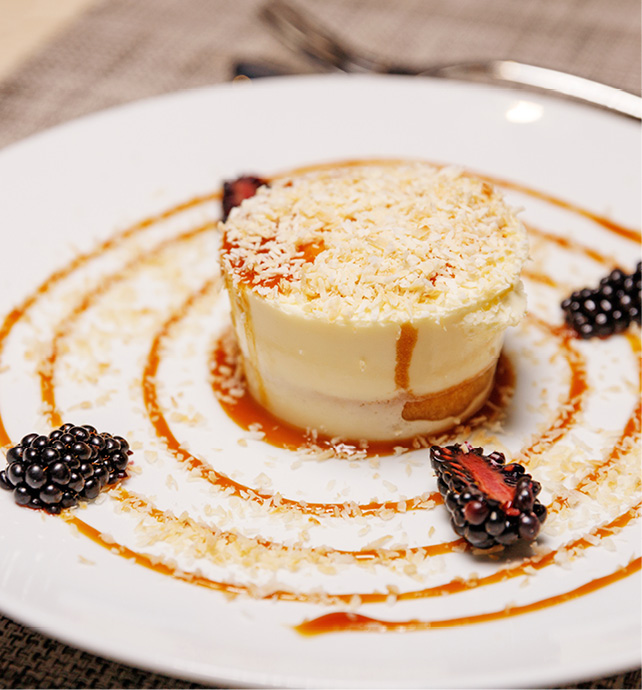 Delicious summery dessert available on board a luxury yacht cruise